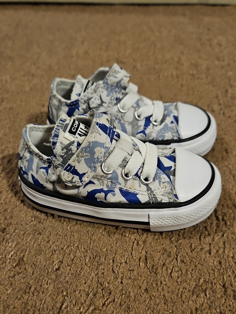 Converse Toddler Boys Blue & Gray Camo Low Top Sneakers
